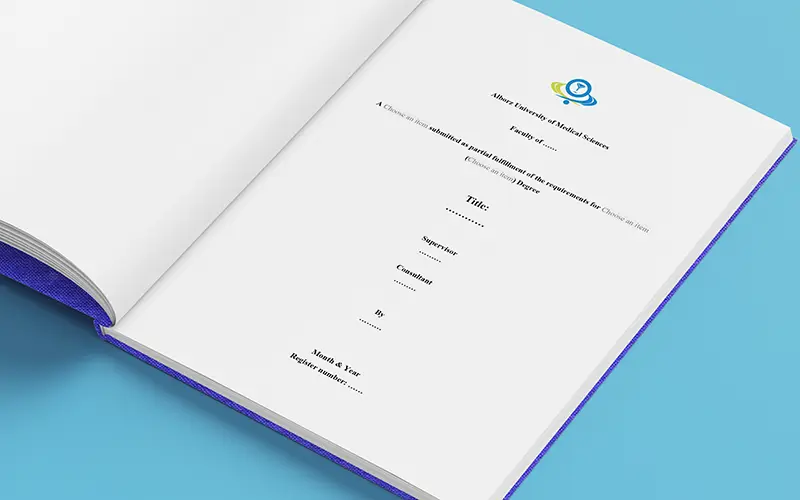 صفحه عنوان انگلیسی پایان نامه دانشگاه علوم پزشکی البرز